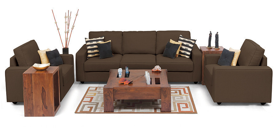 Fleming Fabric Sofa 3Seater Dark Brown